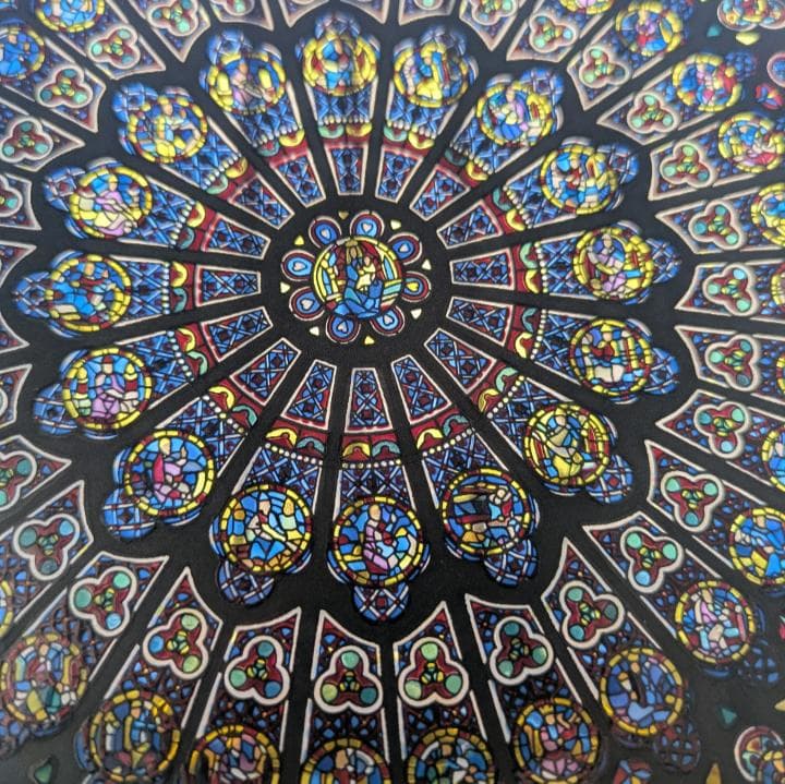 グラスマスターズ社 ノートルダム大聖堂 バラ窓 ステンドグラス 16.7cm
