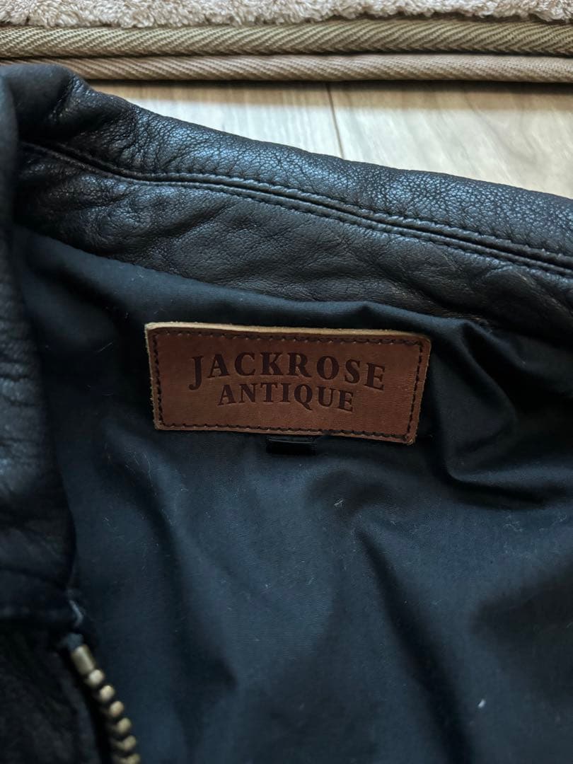 JACKROSE ANTIQUE ブラックレザー ライダースジャケット サイズ5