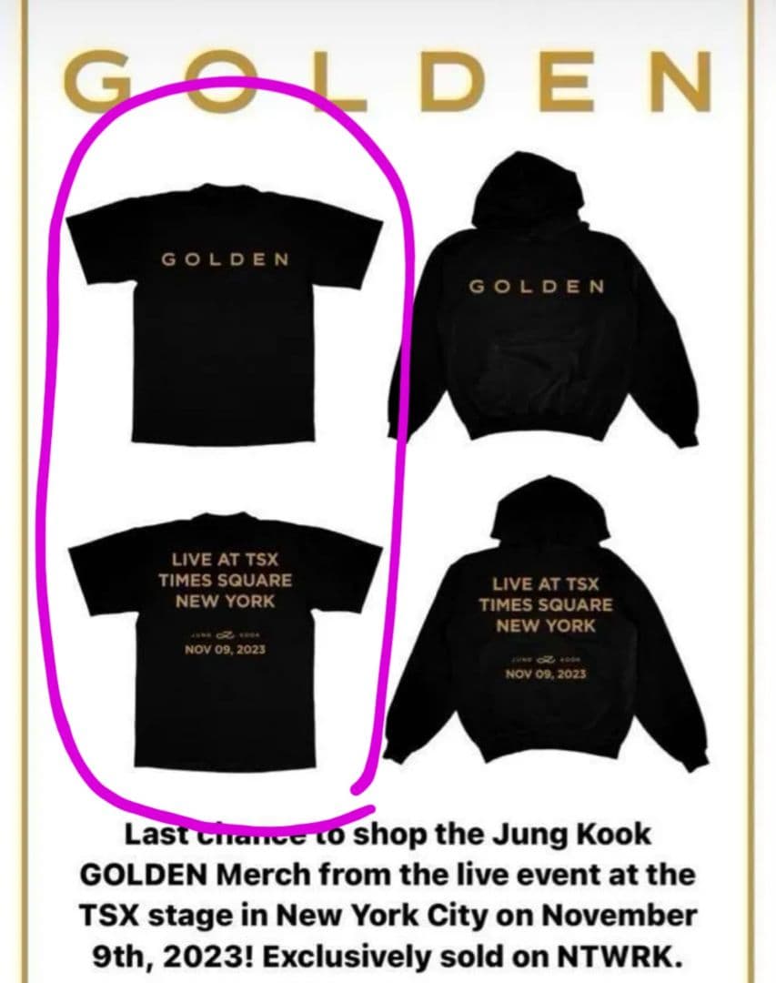 ジョングク golden TSX Tシャツ タイムズスクエア JUNGKOOK