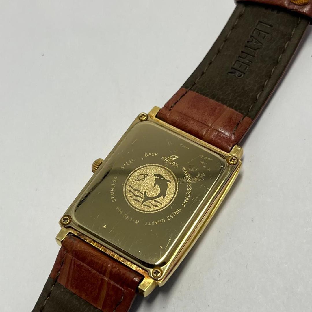 【美品・新品電池】石付き ENICAR エニカ 腕時計 スクエア 90年代モデル