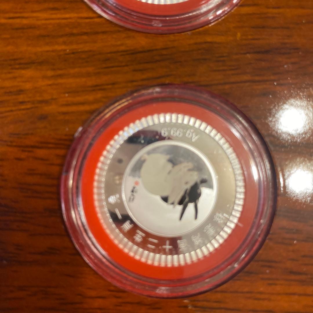 中国製　干支12支　純銀製 セット 木製ケース付き