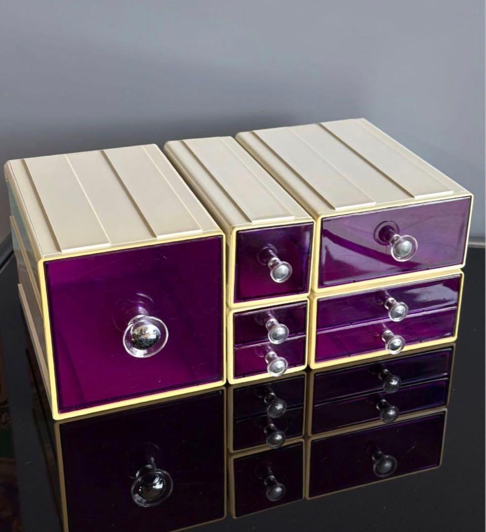 スペースエイジ　連結小物入れ　カセッター　アクリル　プラスチックケース　引き出し