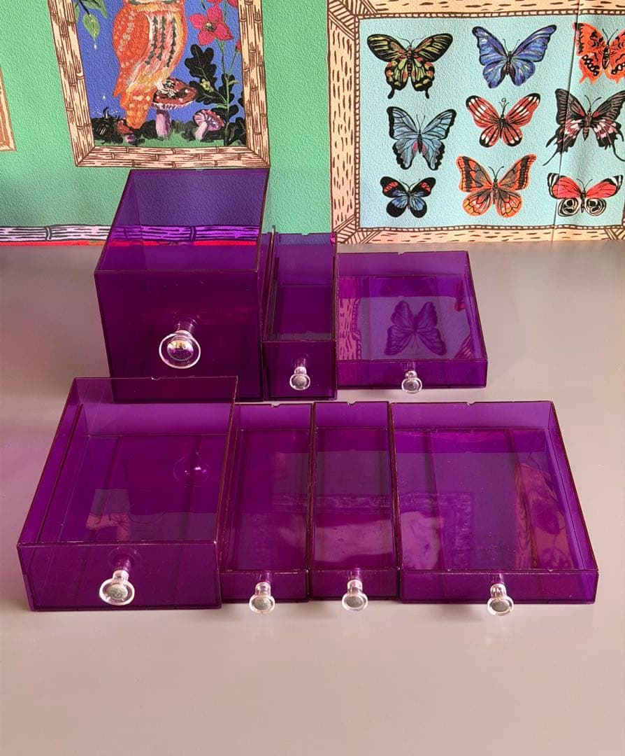 スペースエイジ　連結小物入れ　カセッター　アクリル　プラスチックケース　引き出し