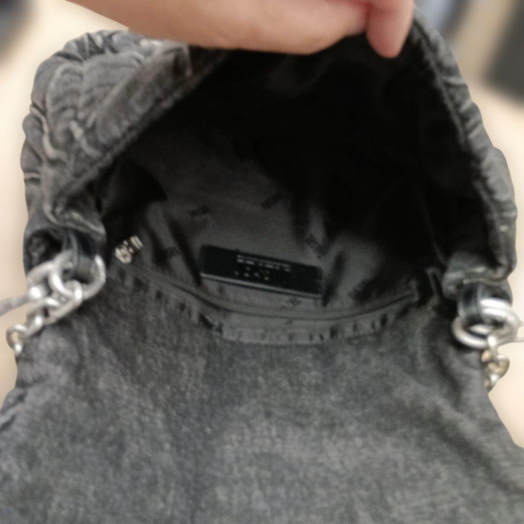 DIESEL charm-D デニム ショルダーバッグ