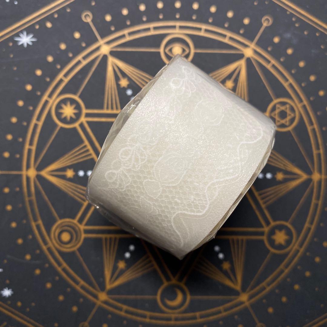 【9355】海外5m巻ラメ加工カッティングマスキングテープ　クリームレース装飾系