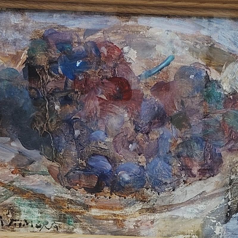 ☆喜多村 知☆「葡萄」油絵　◇新文展特選◇