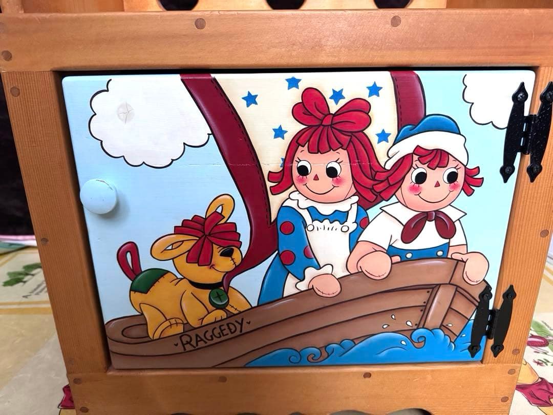 りんラガディ アン＆アンディ トールペイント 木製シェルフ 大型 木製棚