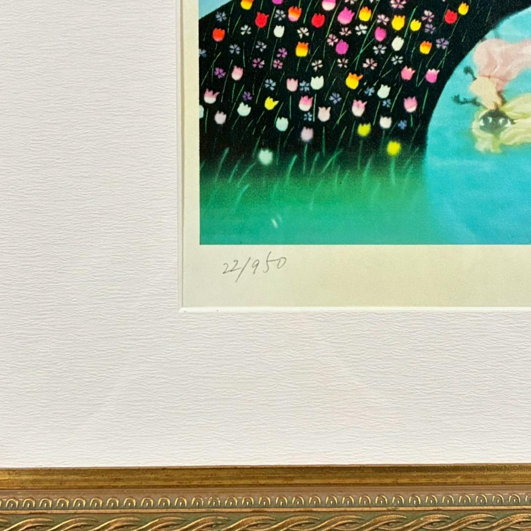 美品 藤城清治「春のデュエット」レフグラフ 直筆サイン入 証明シール有 影絵作家