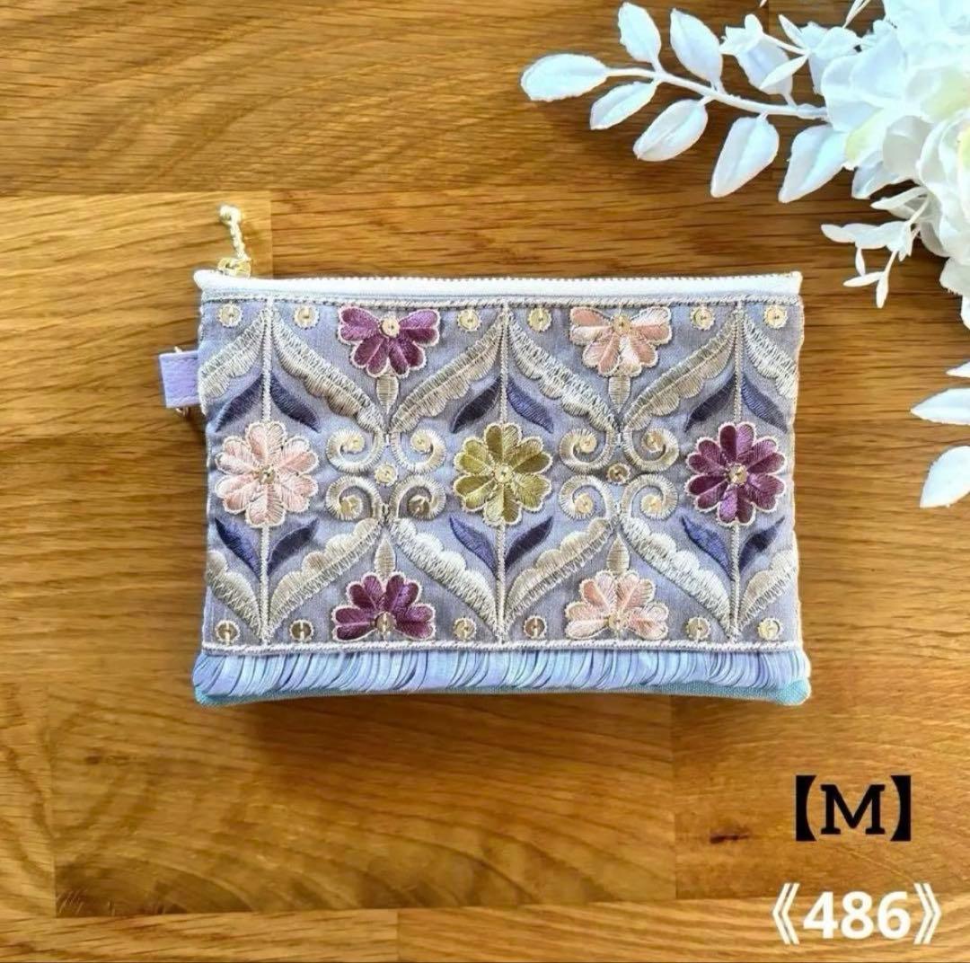 【リュンヌ】インド刺繍リボン・ポーチ