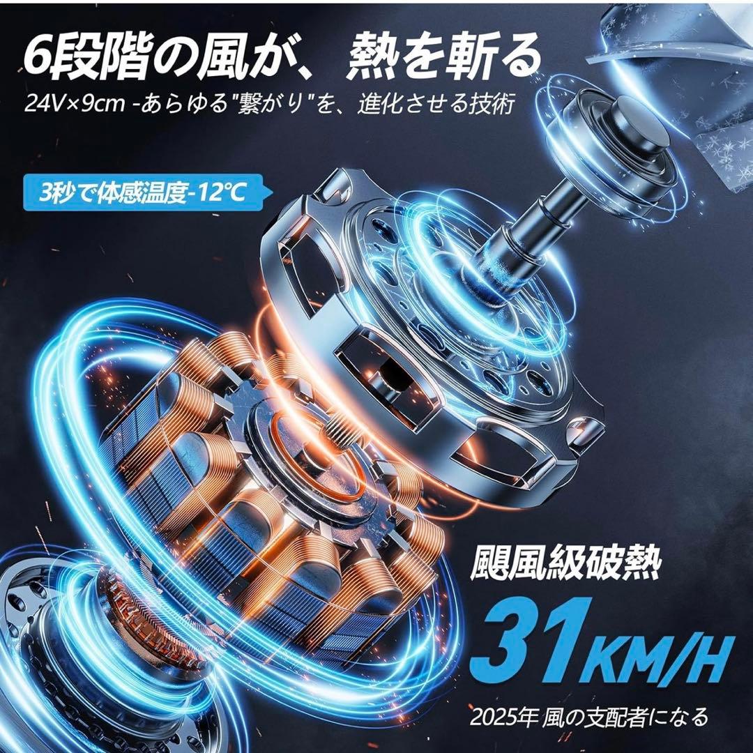 新品 最新 空調ファンバッテリーセット 24V強風 20,000mAh大容量