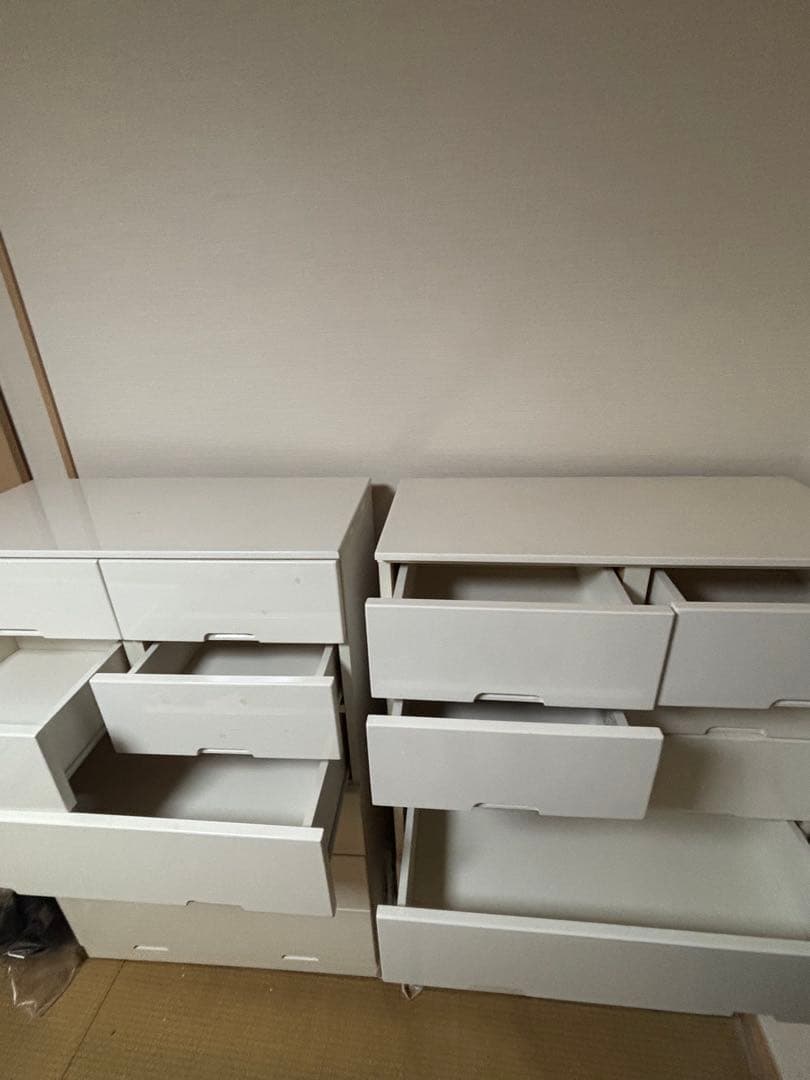 栃木市引き取り限定！ホワイト チェスト2個