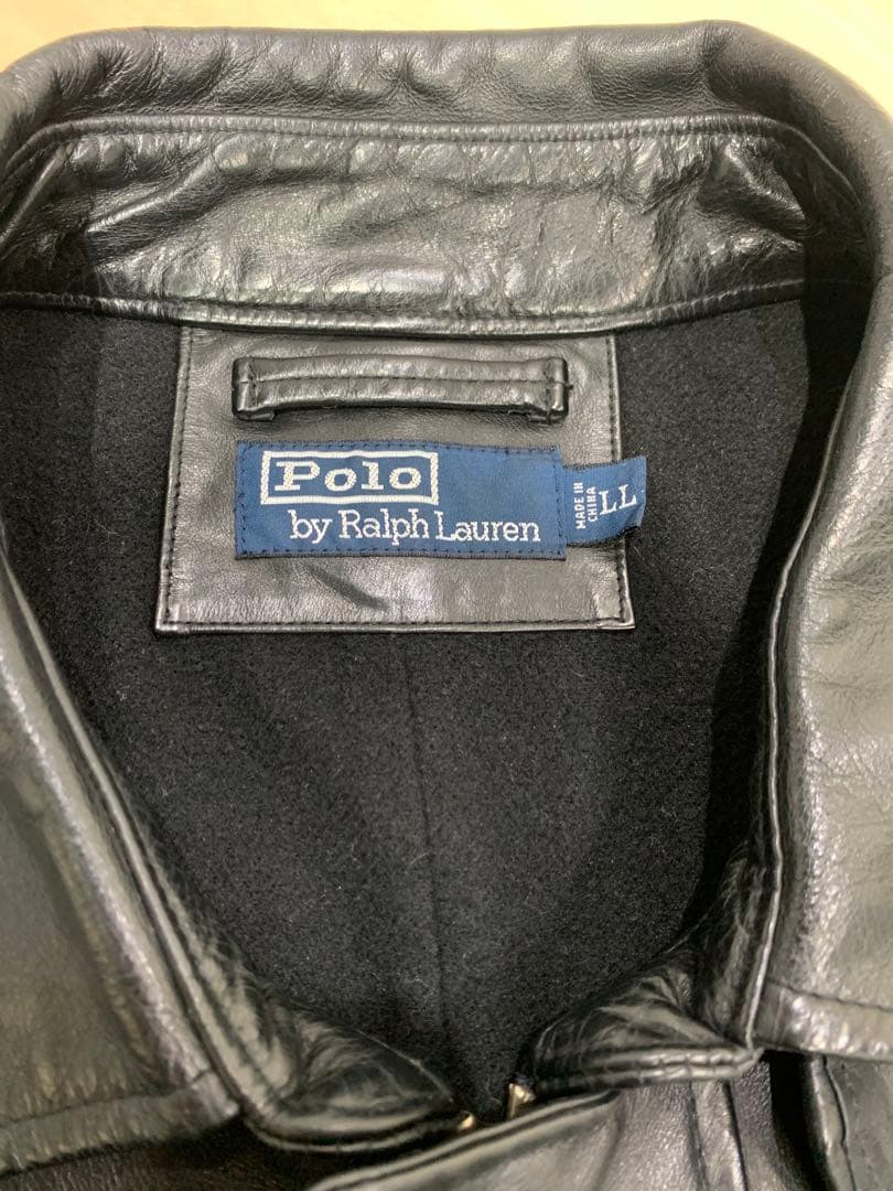 Polo by Ralph Lauren ブラック レザー カーコート