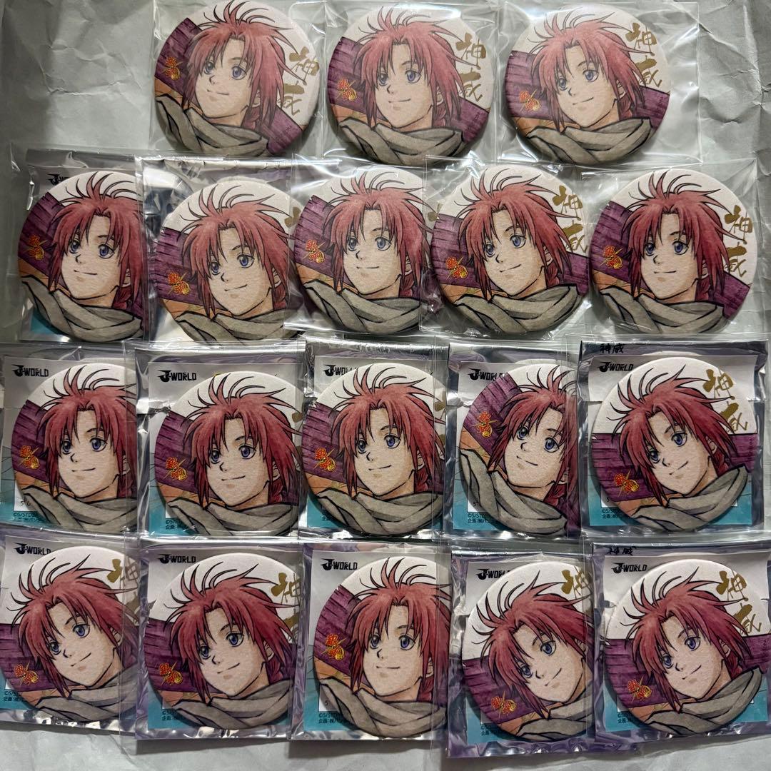 銀魂×じぇいわーるど J-WORLD 花鳥風月 和紙 缶バッジ 神威 セット