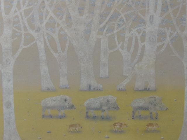 入江酉一郎、【家族】、希少な額装用画集より、新品額装付