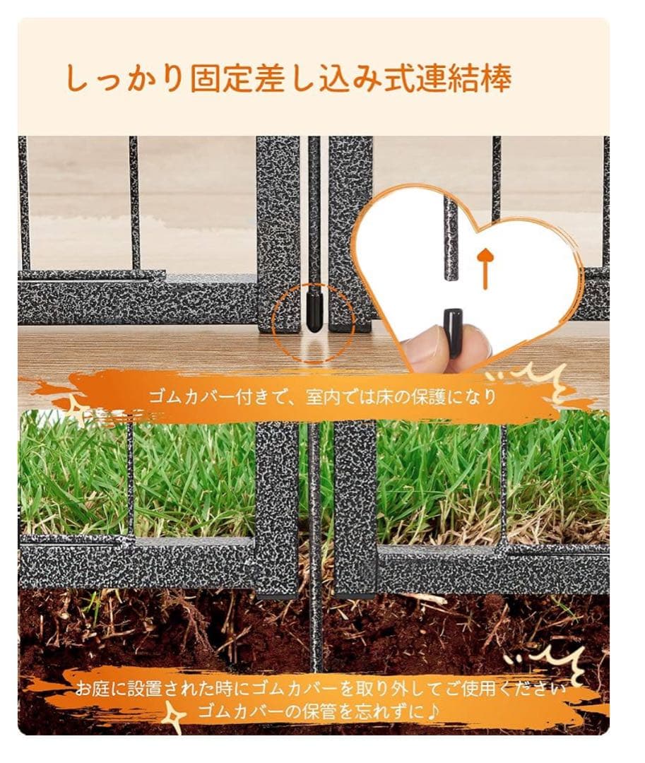 FEANDREA ペットサークル 大型犬用 中型犬用 ペットフェンス PPK80