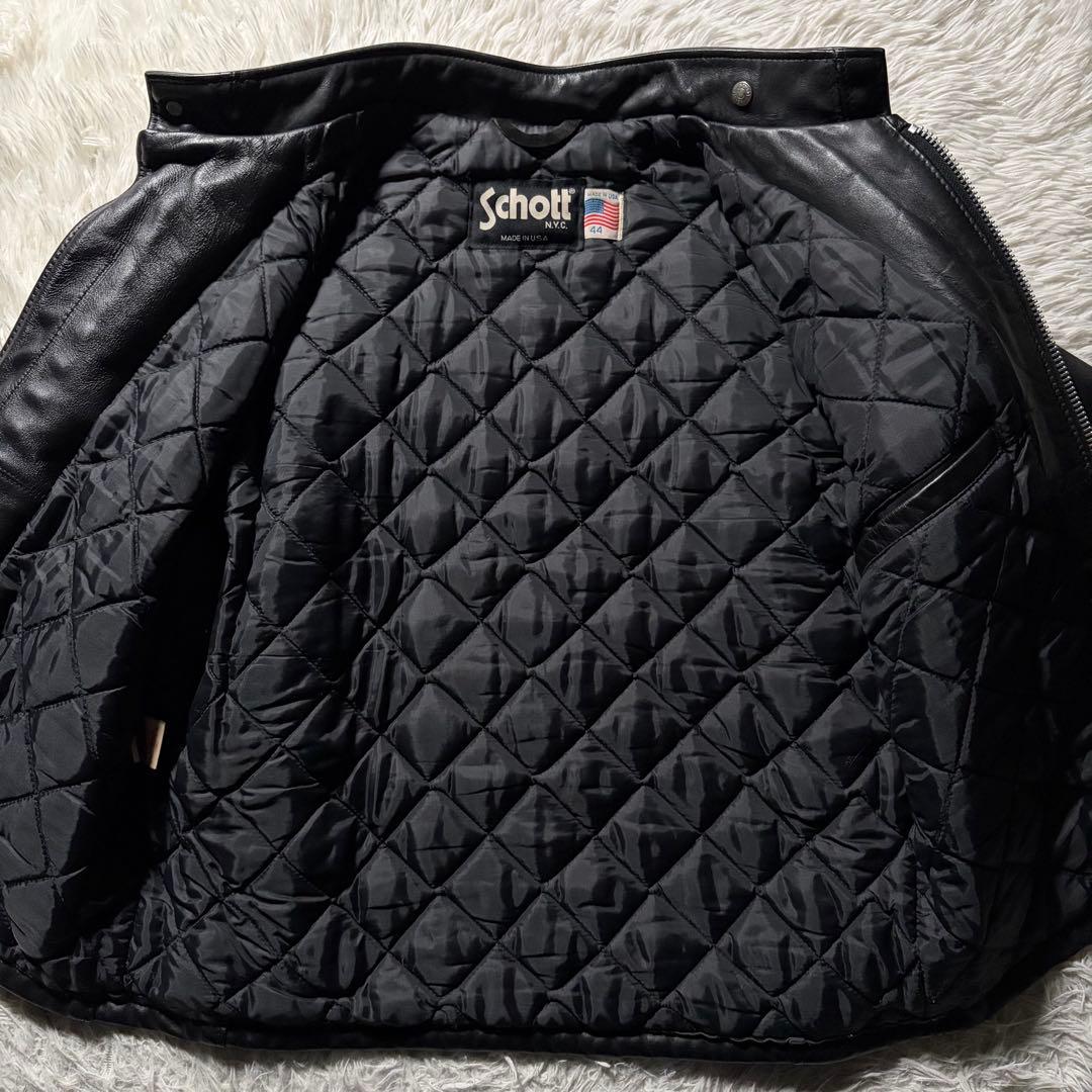 希少モデル■schott ライダースジャケット　641Q ブラック　本革　44