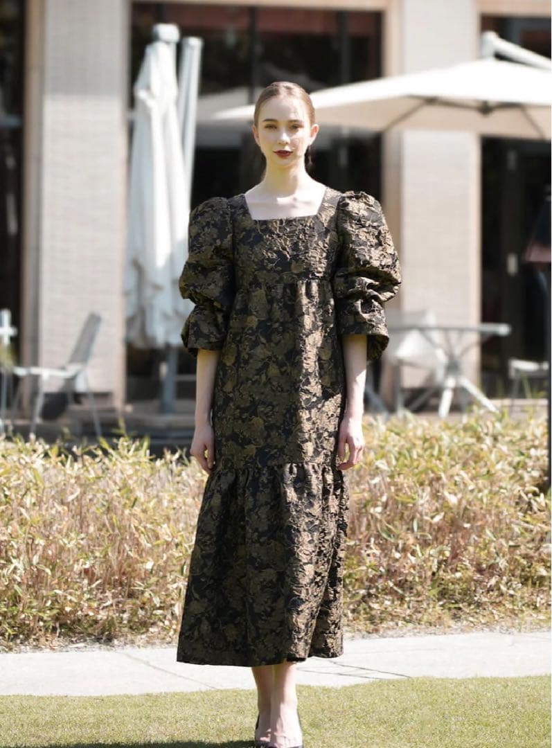 スーツ・フォーマル・ドレス acka. jacquard volume dress size1