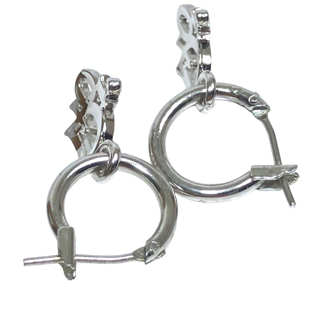 【極美品】Christian Dior ディオール　フープピアス　シルバー CD