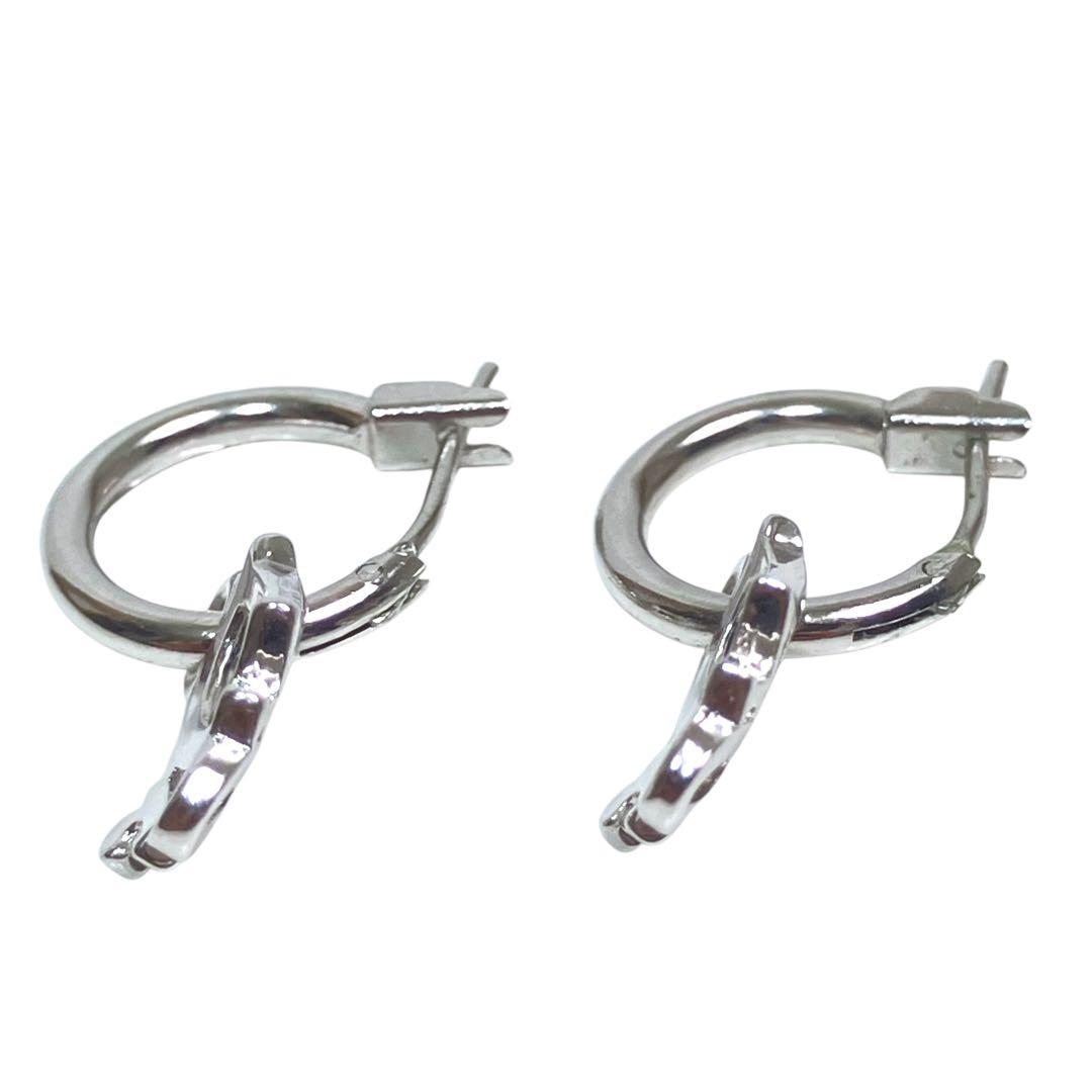 【極美品】Christian Dior ディオール　フープピアス　シルバー CD