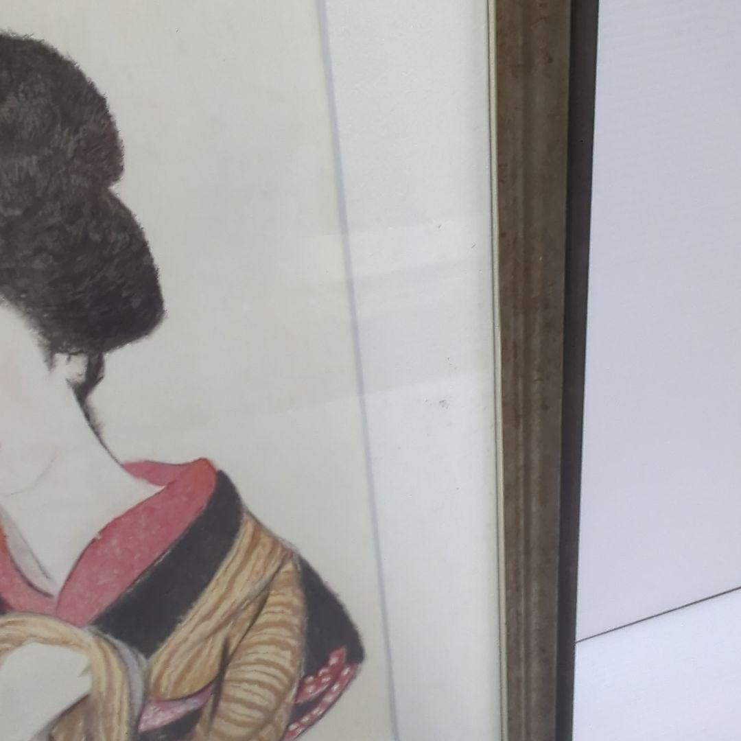 竹久夢二　リトグラフ　（木場の娘）　277/300　日芸版画院印有