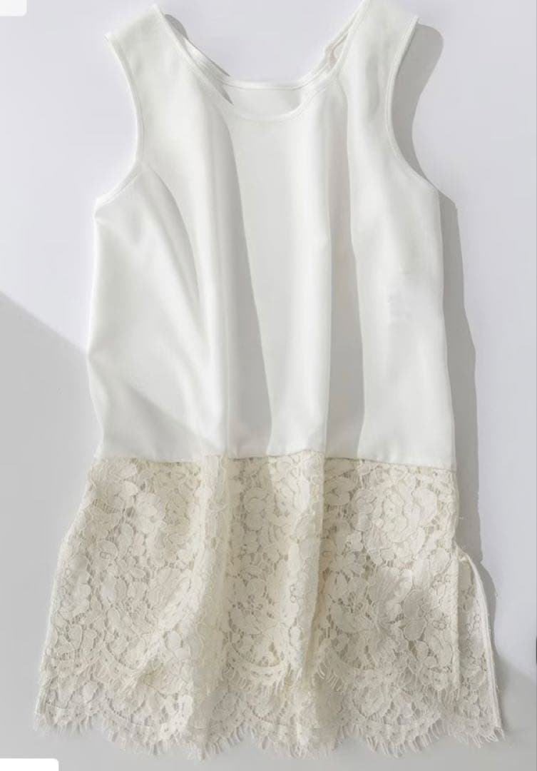 23区　レースコンビストレッチ マット サテン インナー タンクトップ