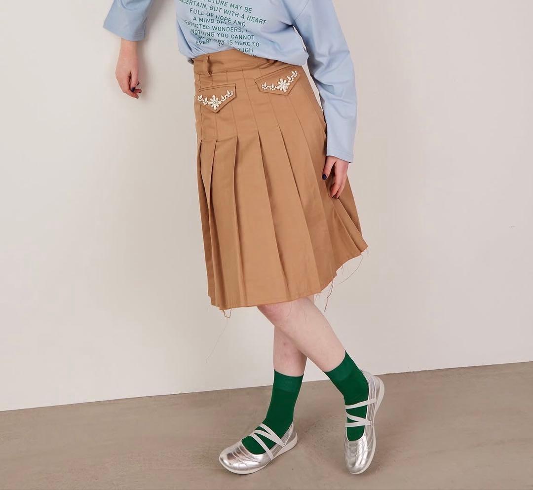 新品未使用 poppy ポピー プリーツスカート ベージュ