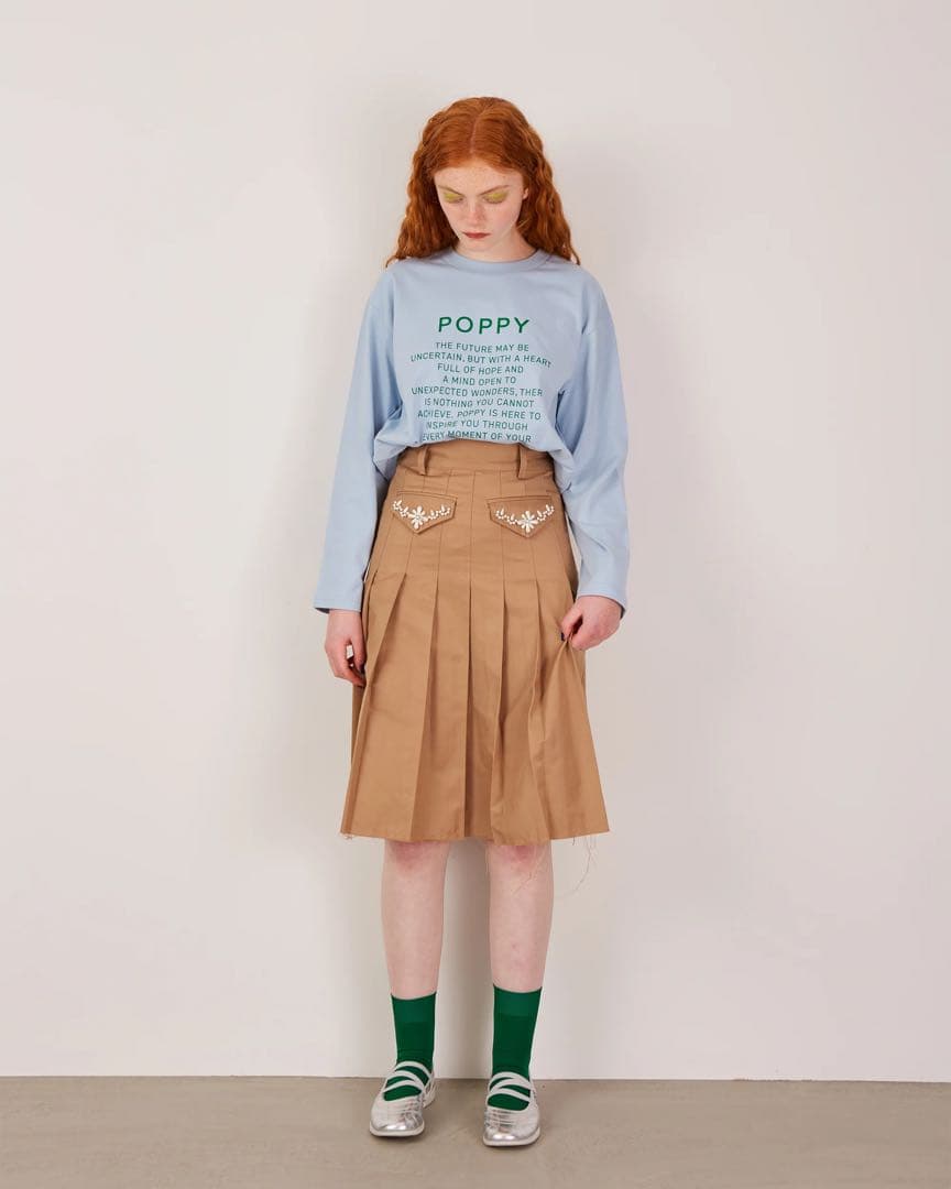 新品未使用 poppy ポピー プリーツスカート ベージュ