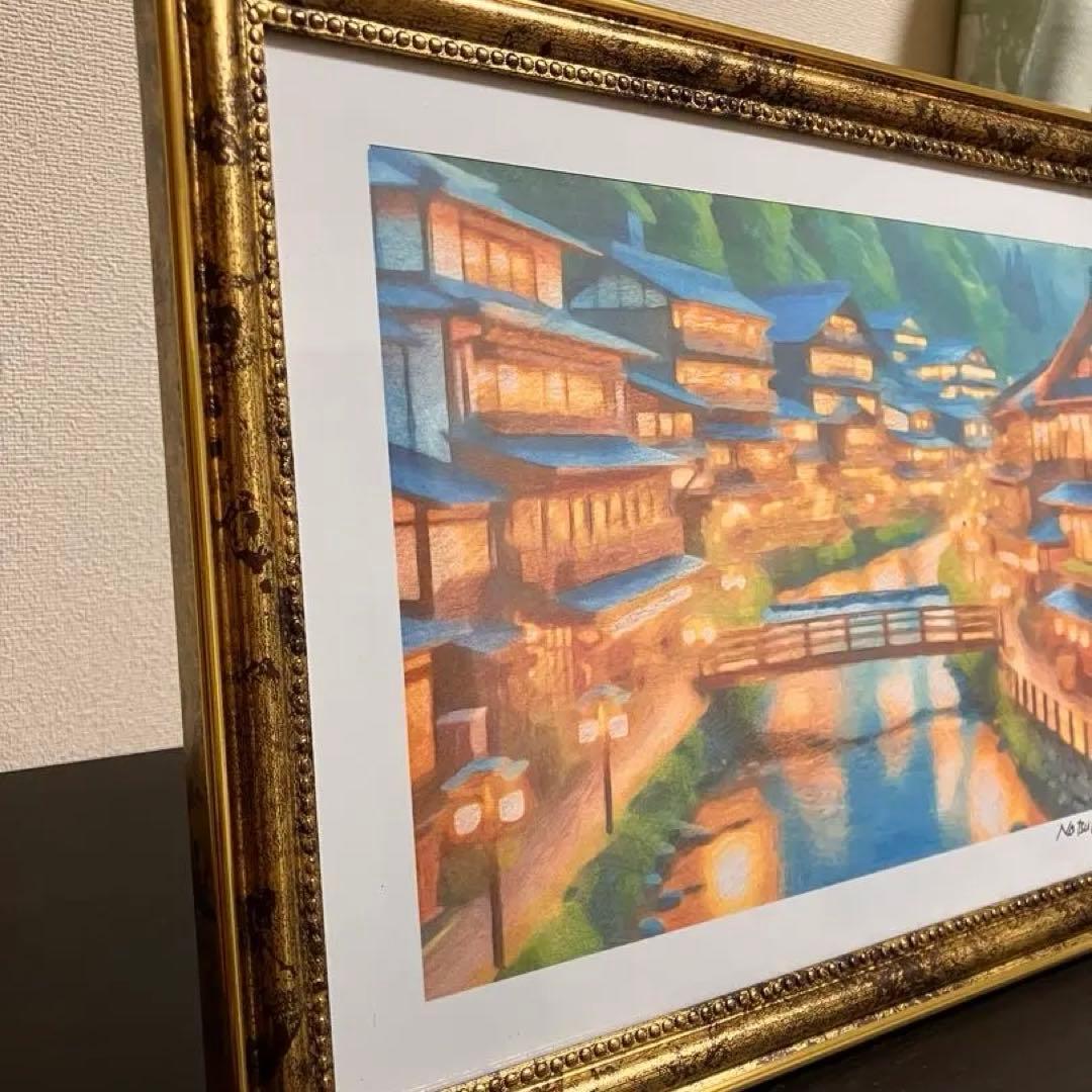 ジブリアート16 千と千尋の神隠しより「渋温泉」　額縁寸法32.7㎝×24.0㎝