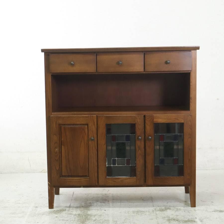 曙工芸 AURORA オーロラ ステンドグラス キャビネット 電話台 飾り台