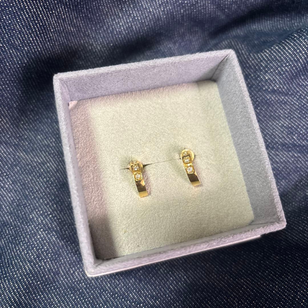 ジュエリーツツミ　k18 ダイヤ3Ｐ　ピアス