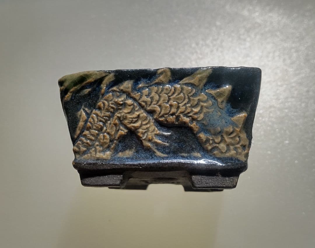 美品・レア　正志　龍ミニ盆栽鉢　【5.5×5.5cm　高さ3cm】
