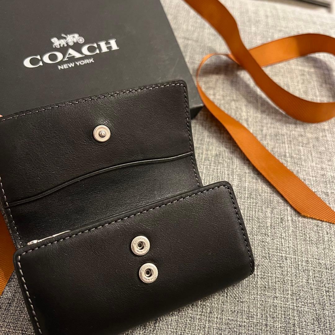 【最終値下げ】COACH 黒 レザー キーケース