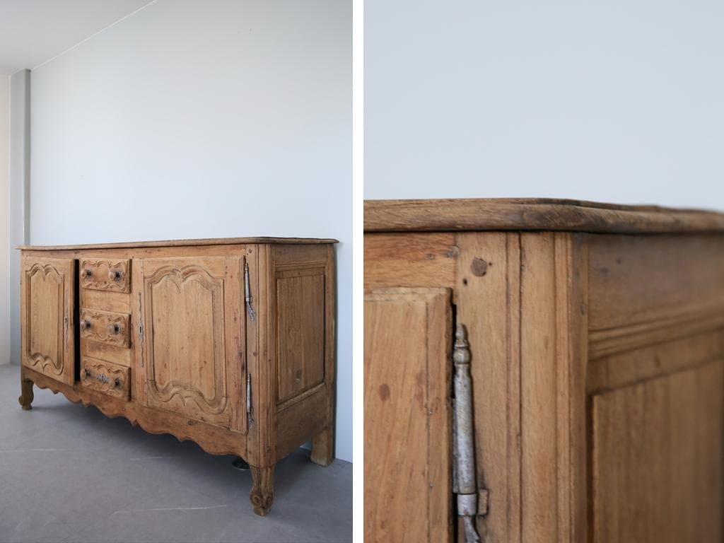 フランスアンティーク猫脚サイドボード/ショップカウンター/チェスト(90-252