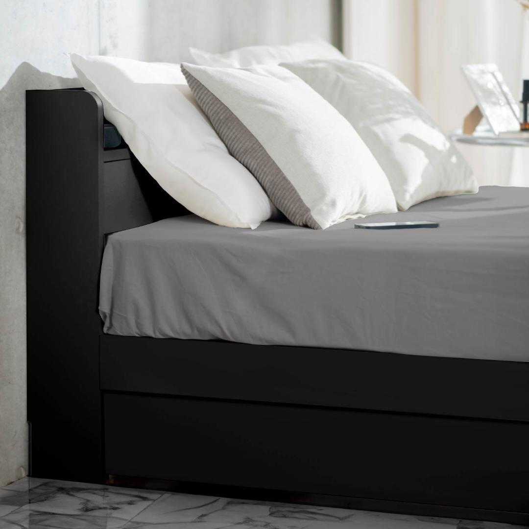 シングル ベッドフレー ム 単品 収納 ヘッド コンセント 新品送料込 MEDI