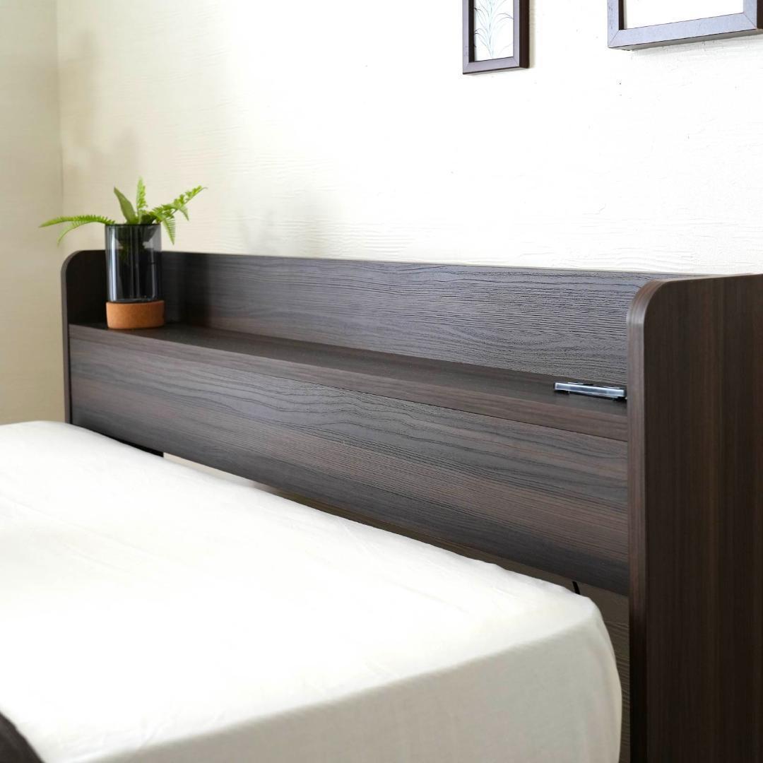 シングル ベッドフレー ム 単品 収納 ヘッド コンセント 新品送料込 MEDI