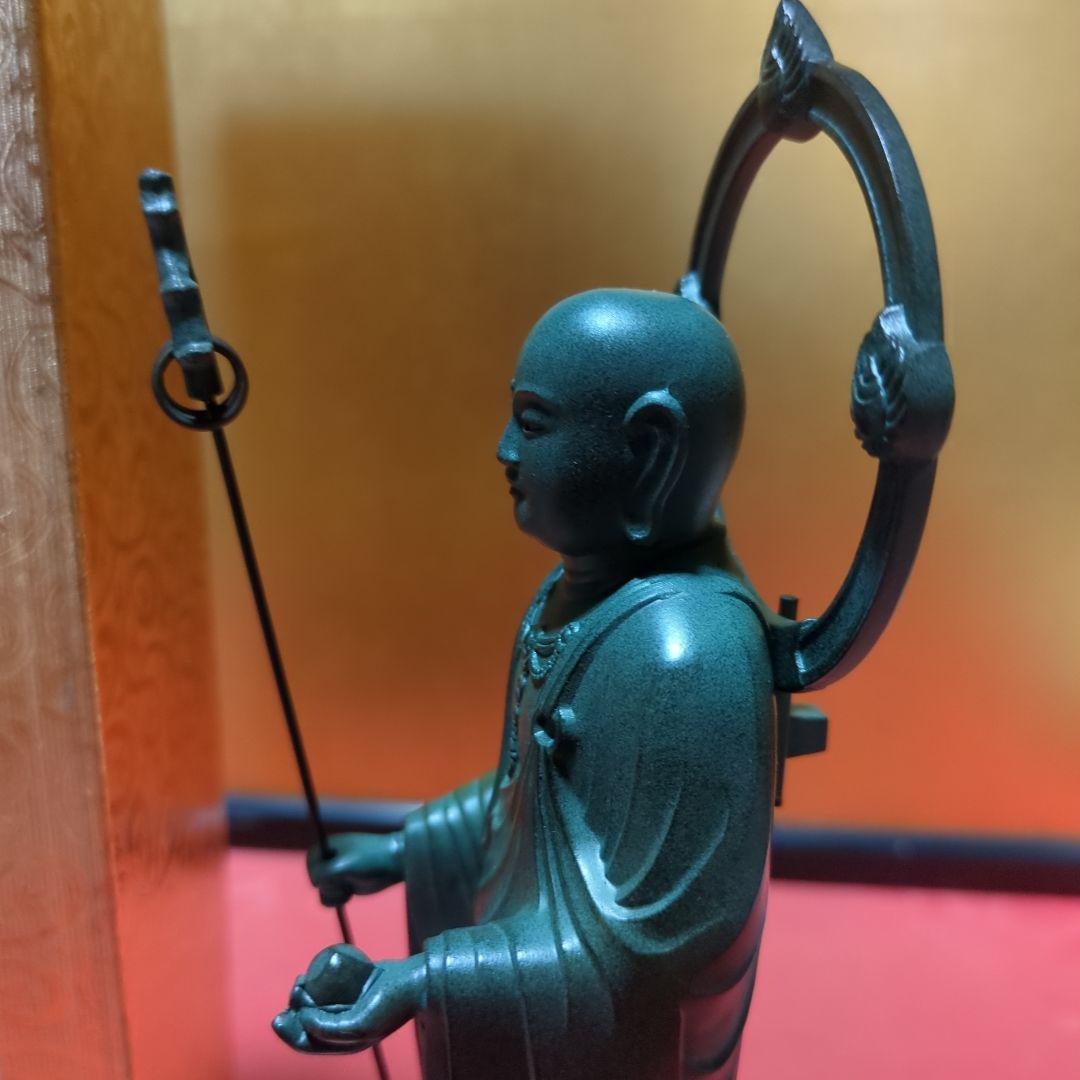 地蔵菩薩像 26cm 青銅色 箱付き