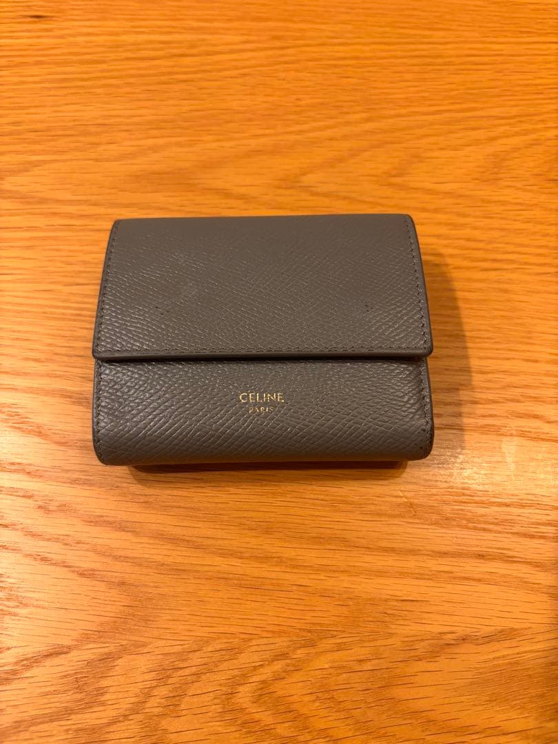 CELINE 三つ折り財布 グレー 保存袋付き