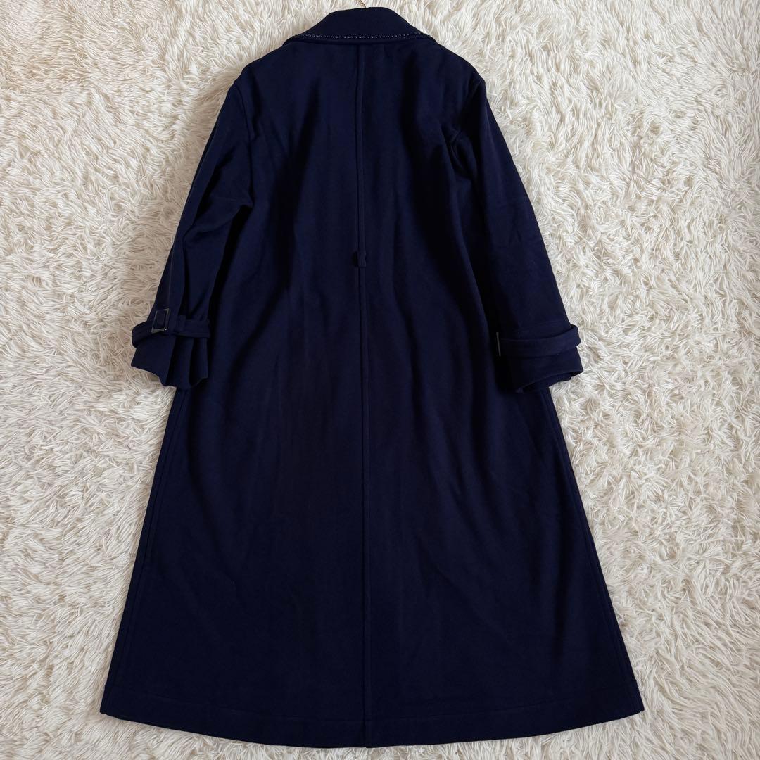 美品　XL相当　クリスチャンディオール　チェスターコート　ビジュー　ステッチ　紺
