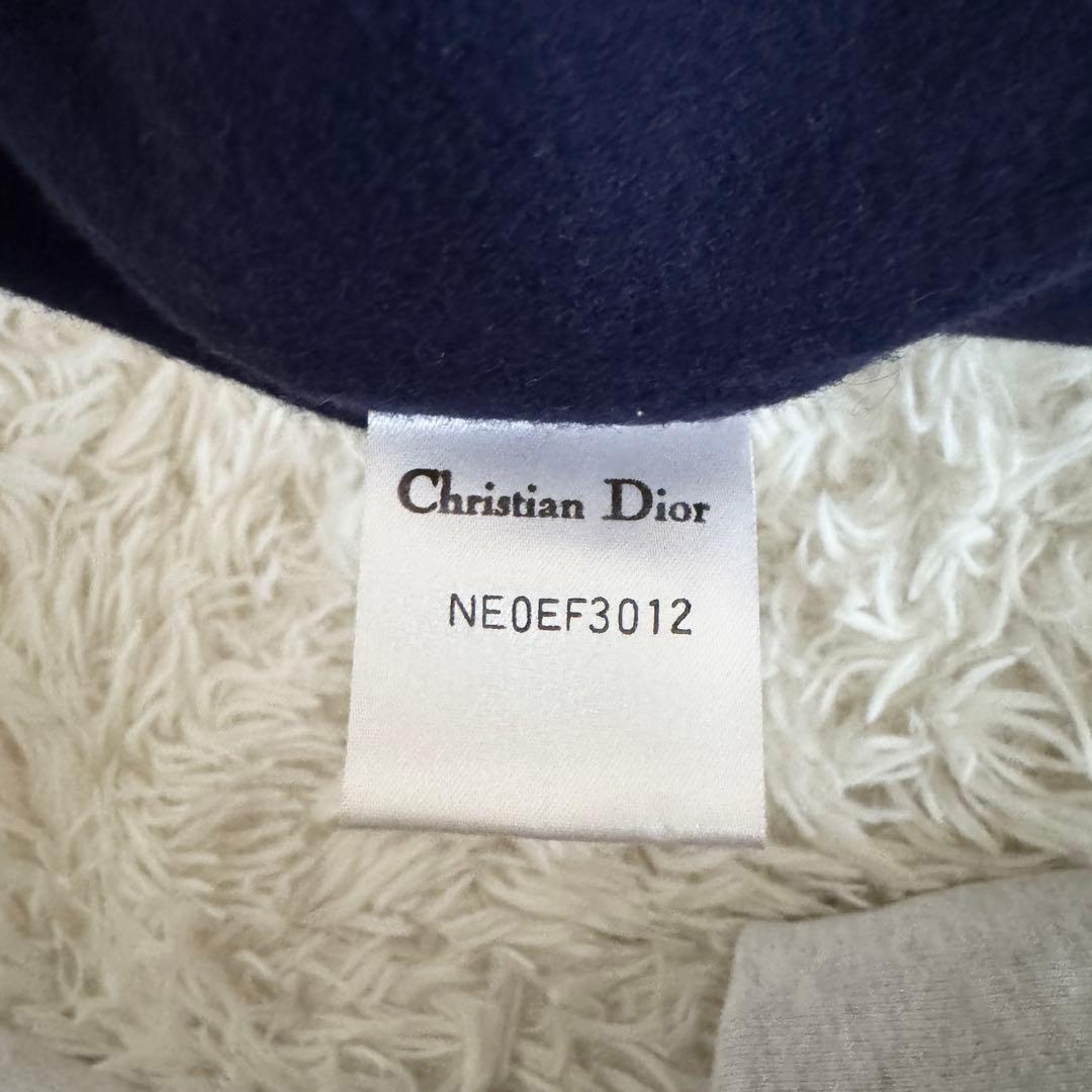 美品　XL相当　クリスチャンディオール　チェスターコート　ビジュー　ステッチ　紺