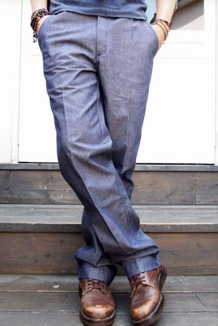 フレンチミリタリーパンツジーンズ　デニムパンツフランス軍　実物