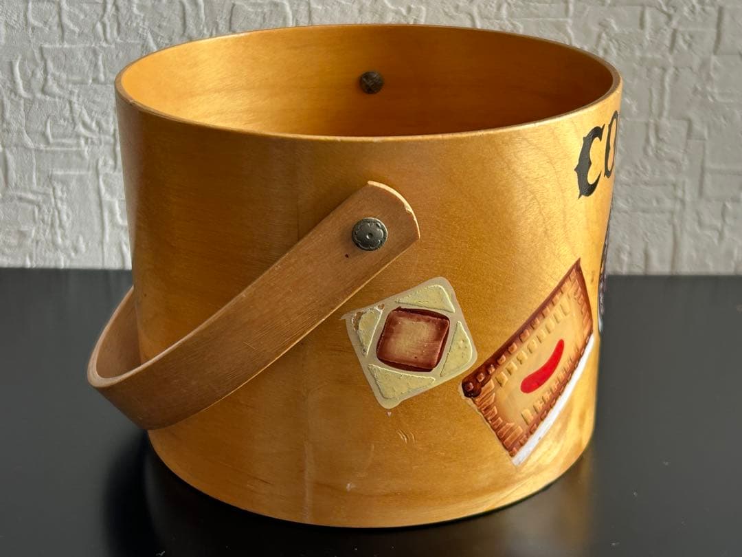 ヴィンテージ　木製クッキージャー　ビスケット　アンティーク　古道具　USA