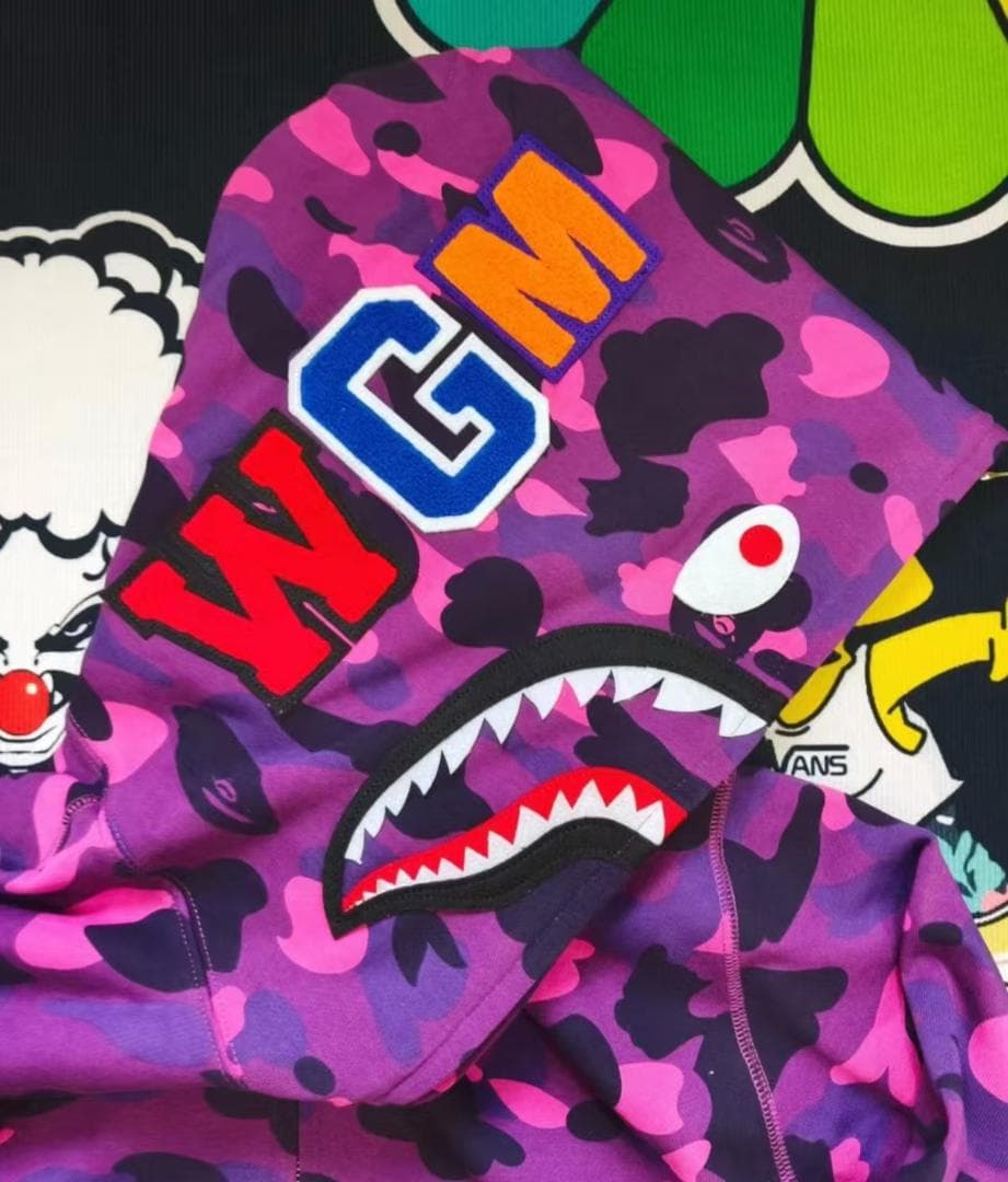 BAPE ADULTS フーディ ジップアップ シャークパーカー