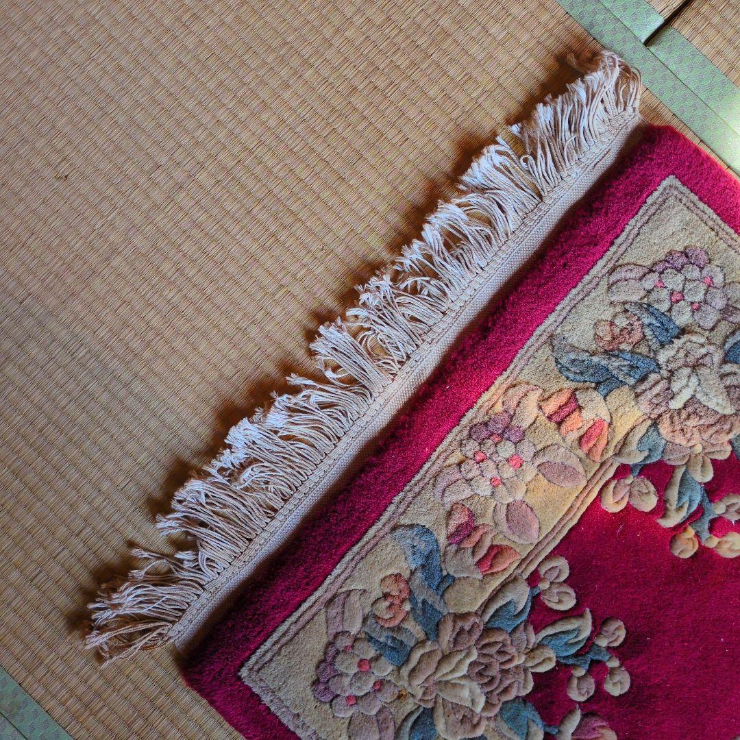 ★1/31まで 期間限定 値下げ！早いもの勝ち★緞通 段通 肉厚約2cm 絨毯