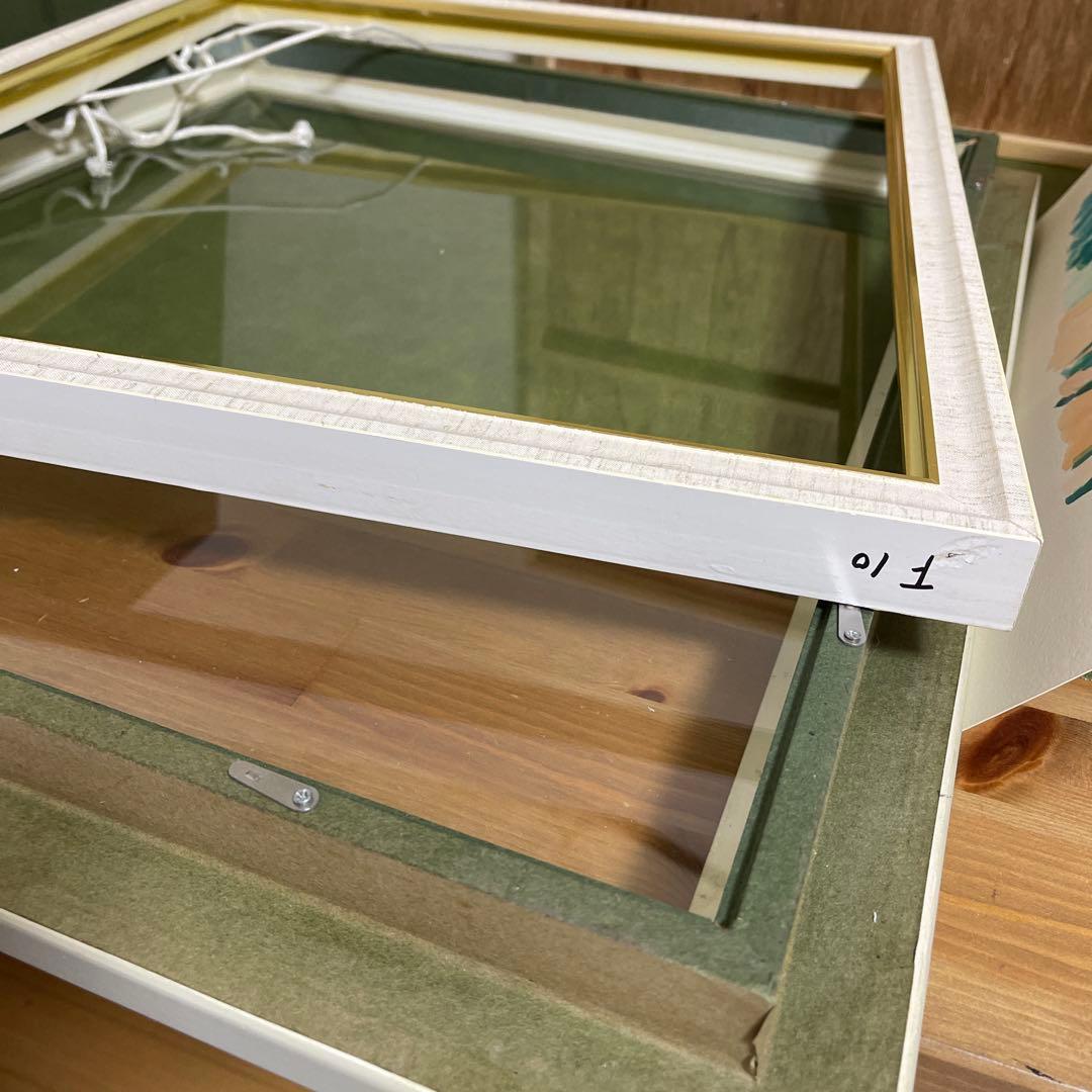 額縁　額　大型　水彩画　油彩　ガラス　木製F10サイズ？