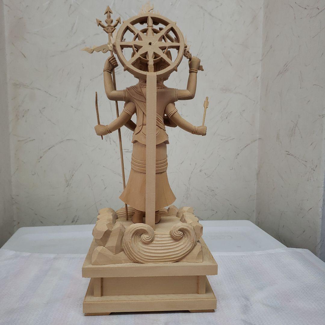 Ｂフライデー蔵出し特価仏像★ヒバ材 三宝荒神像6寸★全高 約35cm