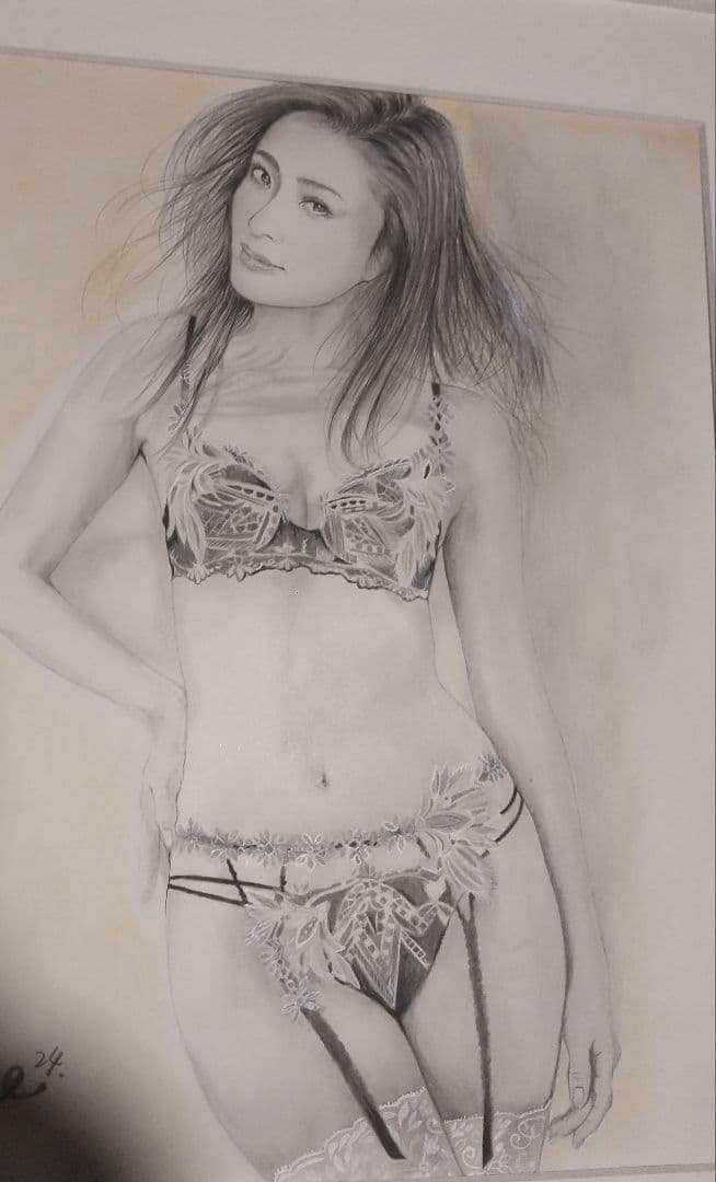 裸婦、美人画、絵画６号、しなりW山本英二、真作、肉筆、額縁、高塚省吾、森本草介。