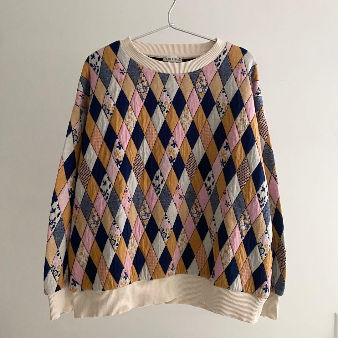 FISH & KIDS パッチワークトレーナー 8-9Y