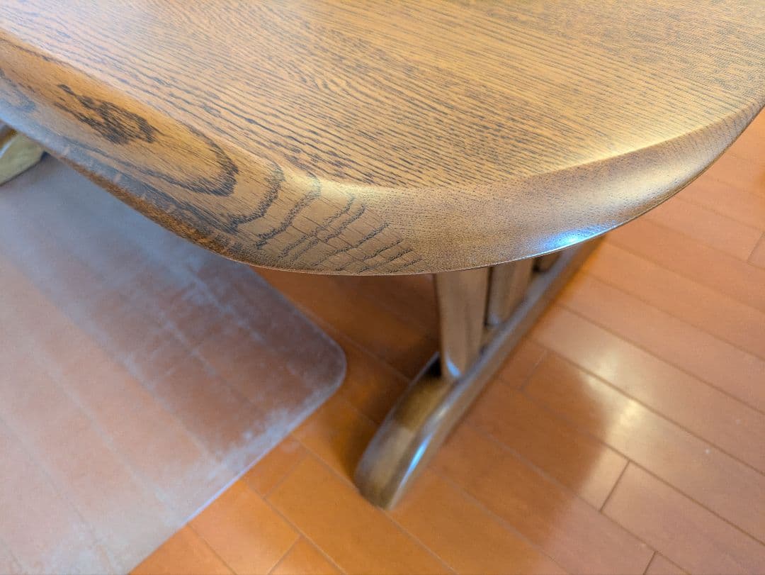 美品　旧大塚家具 木製オーバルダイニングテーブル 165×90×70 cm