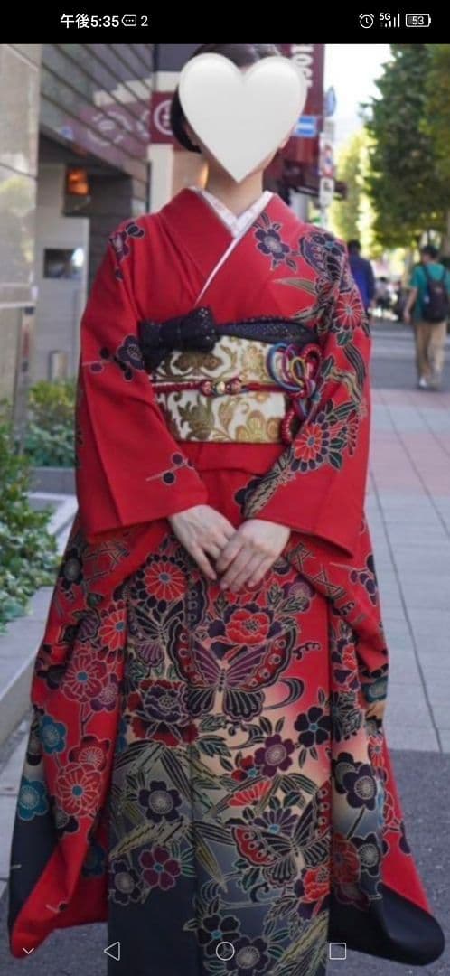 成人式振袖フルセット正絹　型染め　成人式　卒業式