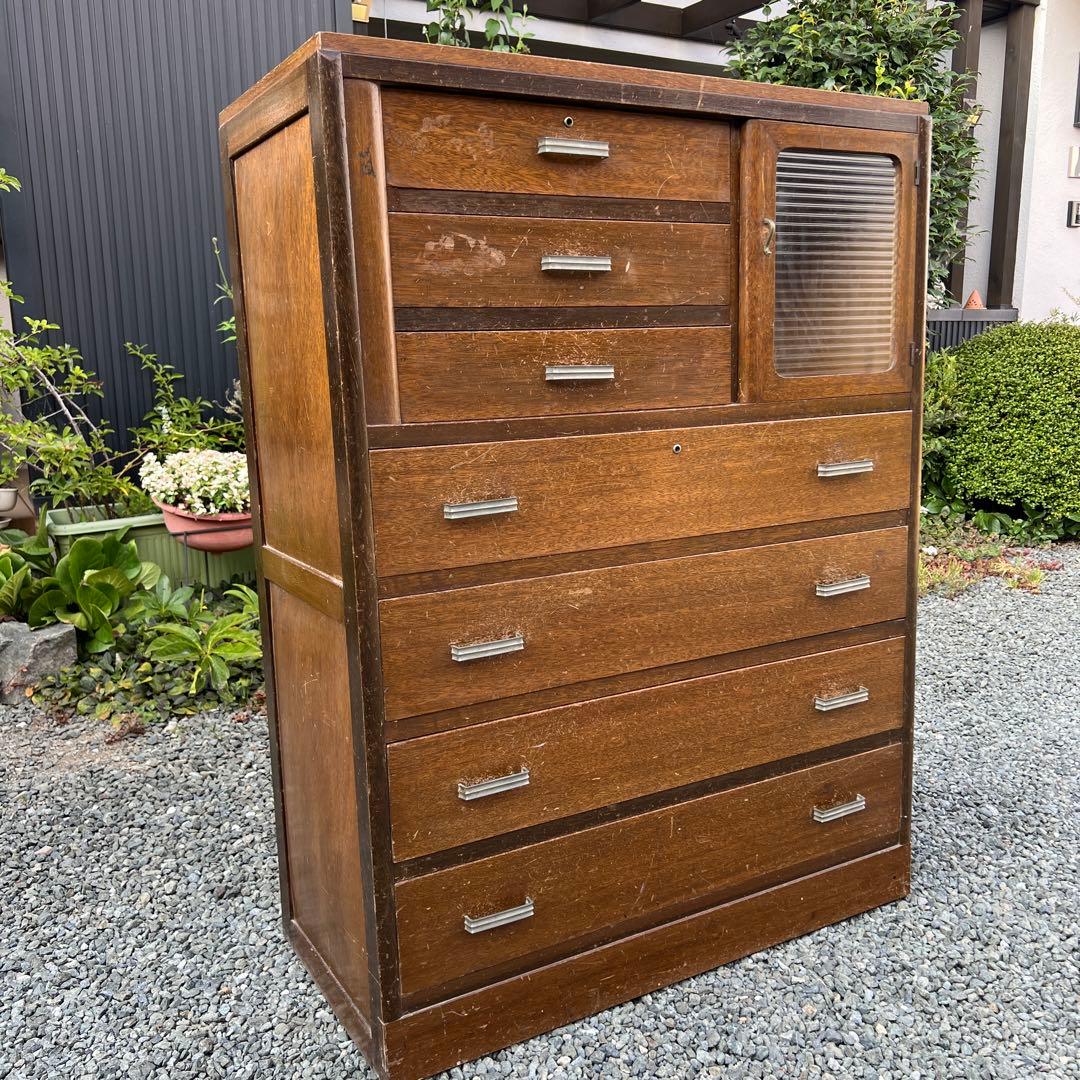 昭和レトロ 箪笥 古民家 チェスト 引き出し 木製 古家具 アンティーク 当時物
